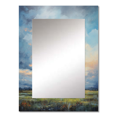 Meadow Bold Horizon III - Meadow Decorative Mirror, Traditional Wall Mirror, Printed Metal Art