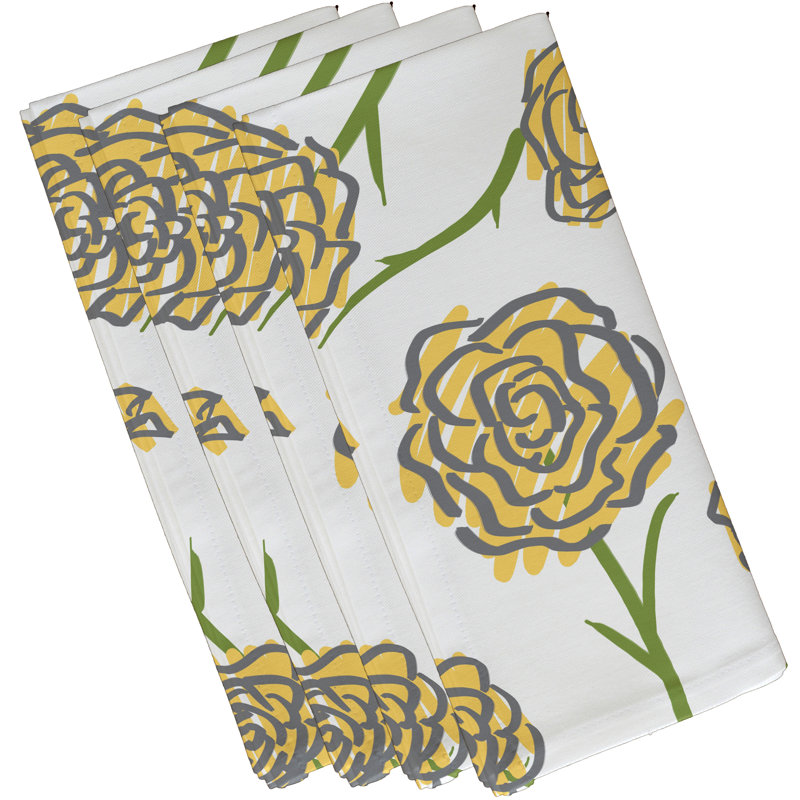 Serviette 22 "Slezak Spring Floral 1 Print, Jaune