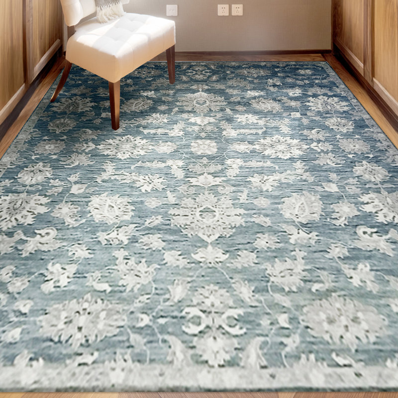 Tapis oriental gris / beige tissé à la main Rectangle, Rectangle 9 pi x 12 pi