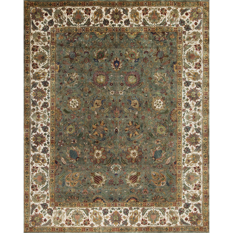 Kingdom Hand Knotted Wool Area Rug, Rectangle 8' x 10'