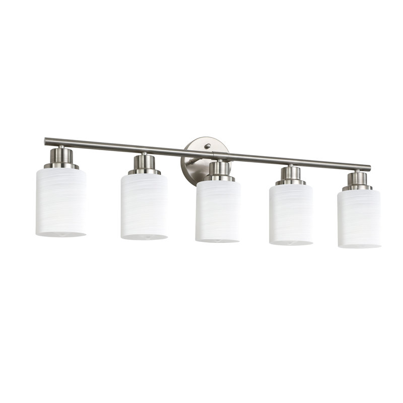 5- Applique murale en nickel brossé avec abat-jour en verre givré - Ajoutez une touche moderne à votre salle de bain et à votre couloir