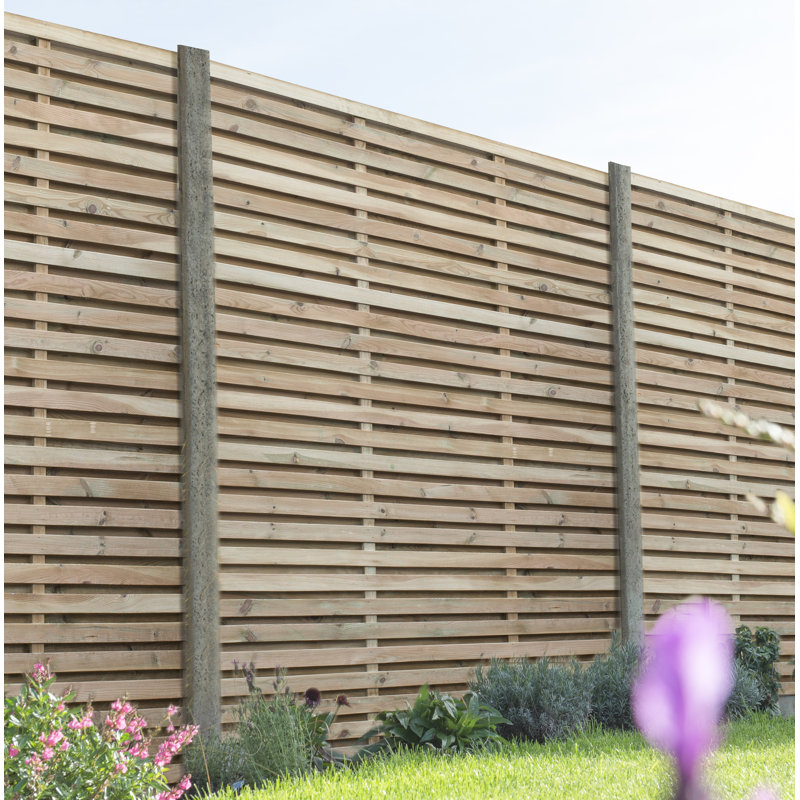 6' x 6' (1.8m x 1.8m) Double Slatted Fence Panel