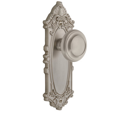 Grandeur grande plaque victorienne avec bouton de porte circulaire