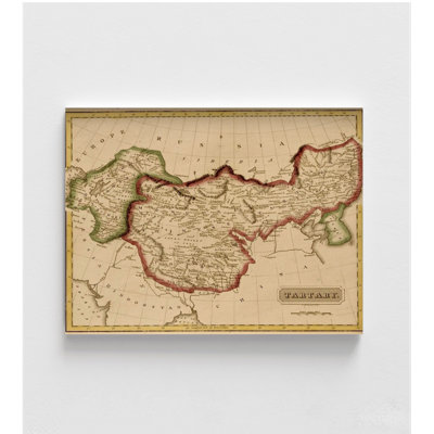 Tartare de Mongolie 1817, bibliothèque, carte antique, histoire, art mural, impression de carte de Mongolie