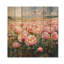 Pivoines dans le champ ensoleillé II - Décoration murale en bois de pivoines - sur bois de pin naturel-1910748764