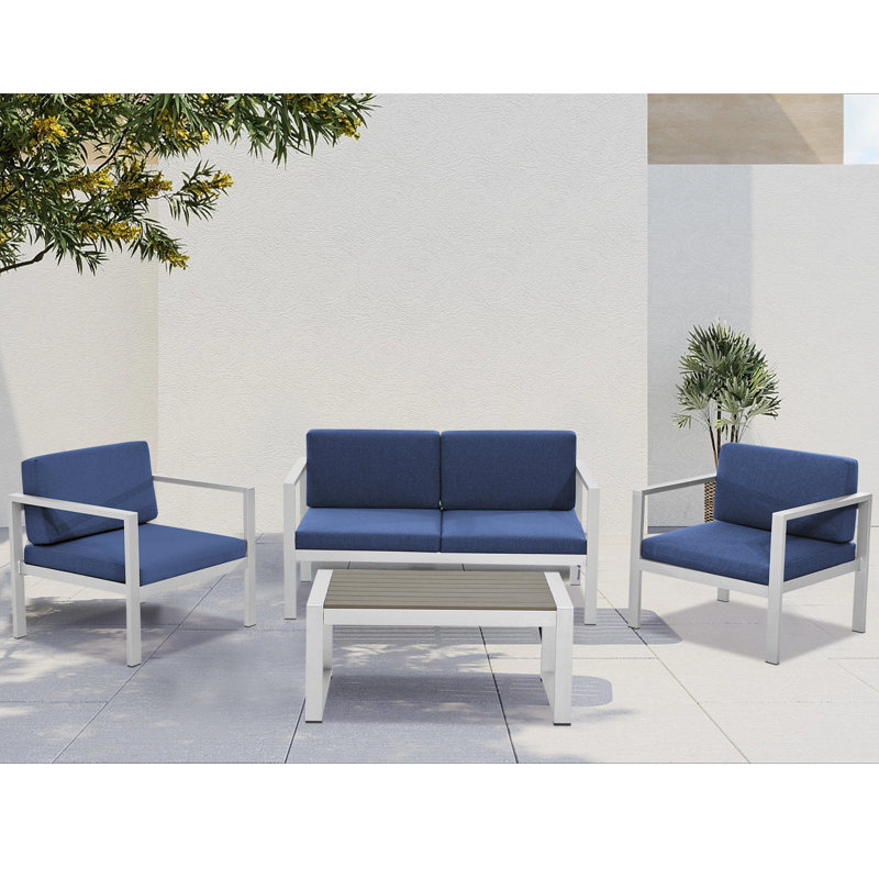 Ensemble de conversation pour l'extérieur Daylee, Bleu