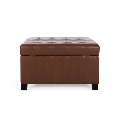 Button Storage In Faux Leather - Brown For Your Home Finish
