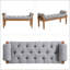 Banc d'entrée rétro capitonné avec garniture cloutée-1317437221