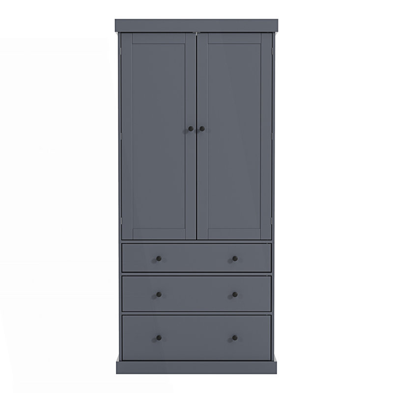 Accent Sideboard, Farmhouse Kitchen Pantry, Freestanding Tall Cupboard Storage Cabinet With 3 Adjustable Shelves, Gray