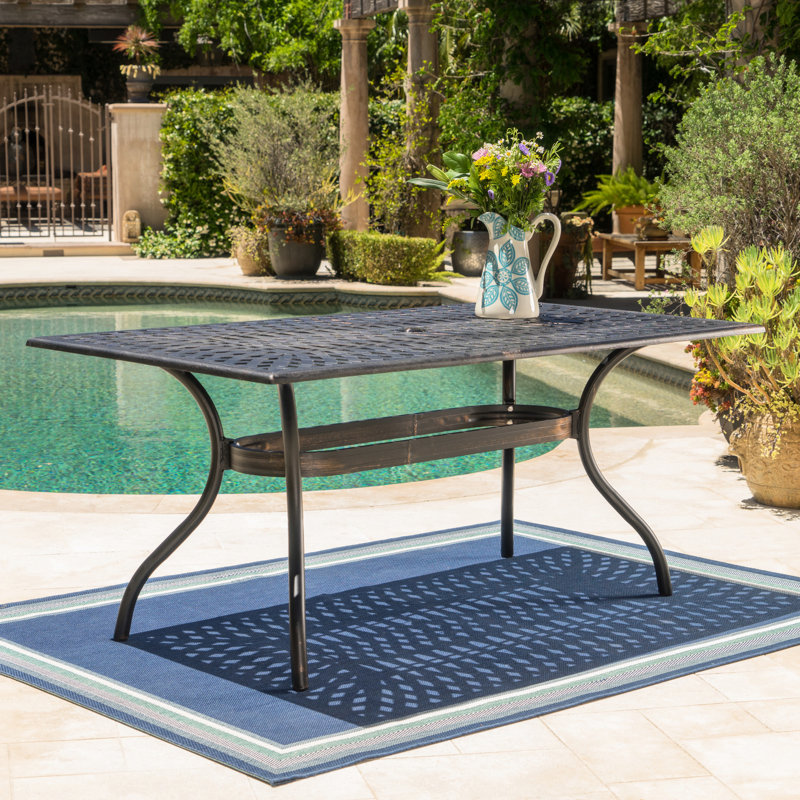Table de patio rectangulaire en cuivre 68 po 68 po