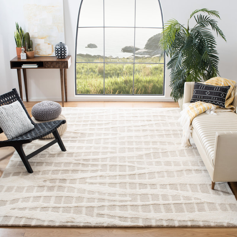 Zaphod Hand Tufted Wool And Cotton With Latex Animal Print Rug, Rectangle 5' x 8'