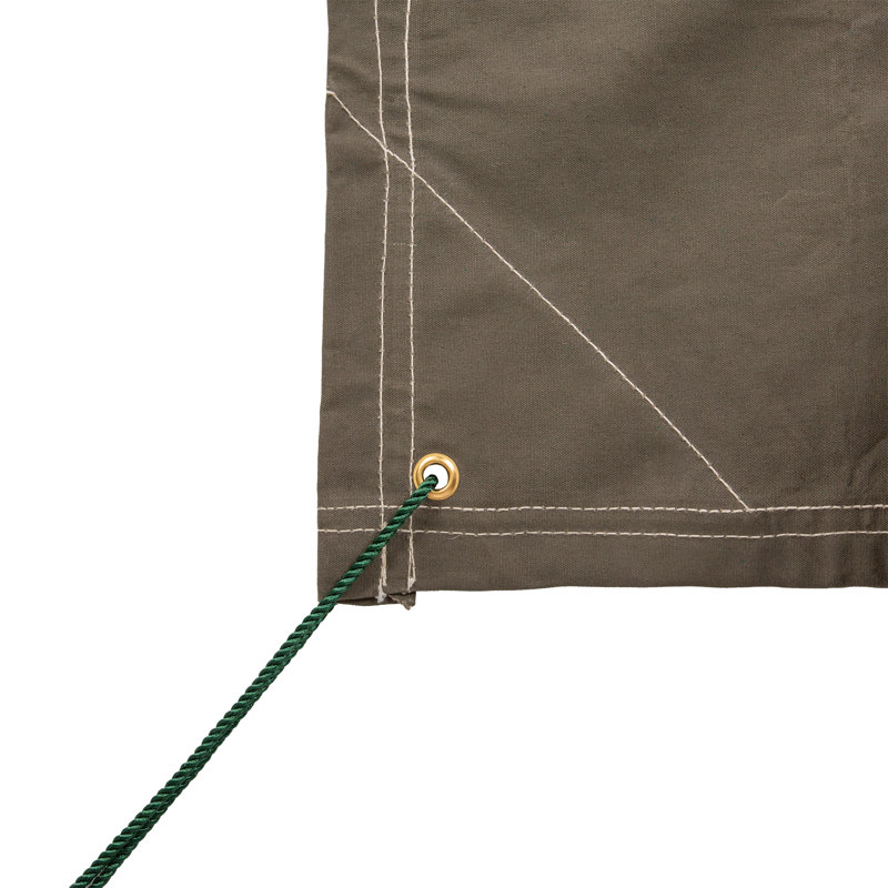 Heavy Duty Green Cotton Canvas Tarp with Brass Grommets
