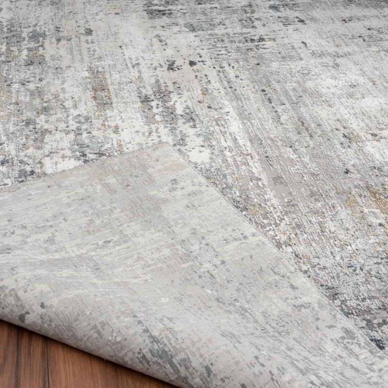 Evgenii Area Rug, Gray/White, Rectangle 8'9" x 11'9"