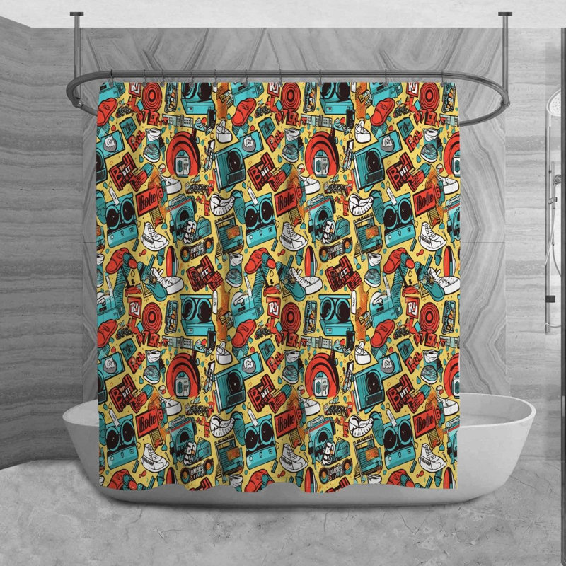 Tishona Shower Curtain, H 93 po x l 70 po