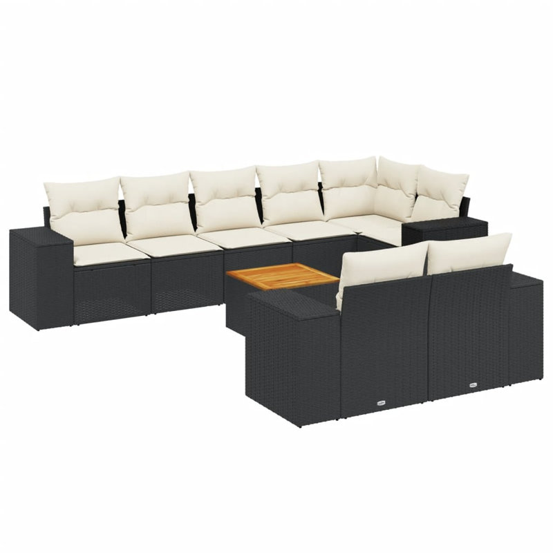 Ensemble de canapé de jardin Vidaxl - noir