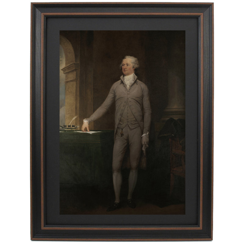 Portrait encadré par Alexander Hamilton (pleine longueur) par John Trumbull, H 24 po x l 16 po