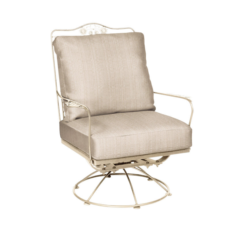 Briarwood Swivel Outdoor Lounge Chair, Weathered White, Sesame