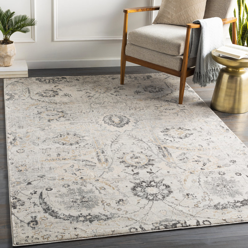 Tapis blanc à motif géométrique Paloalto, Rectangle 9 pi x 12 pi 4 po