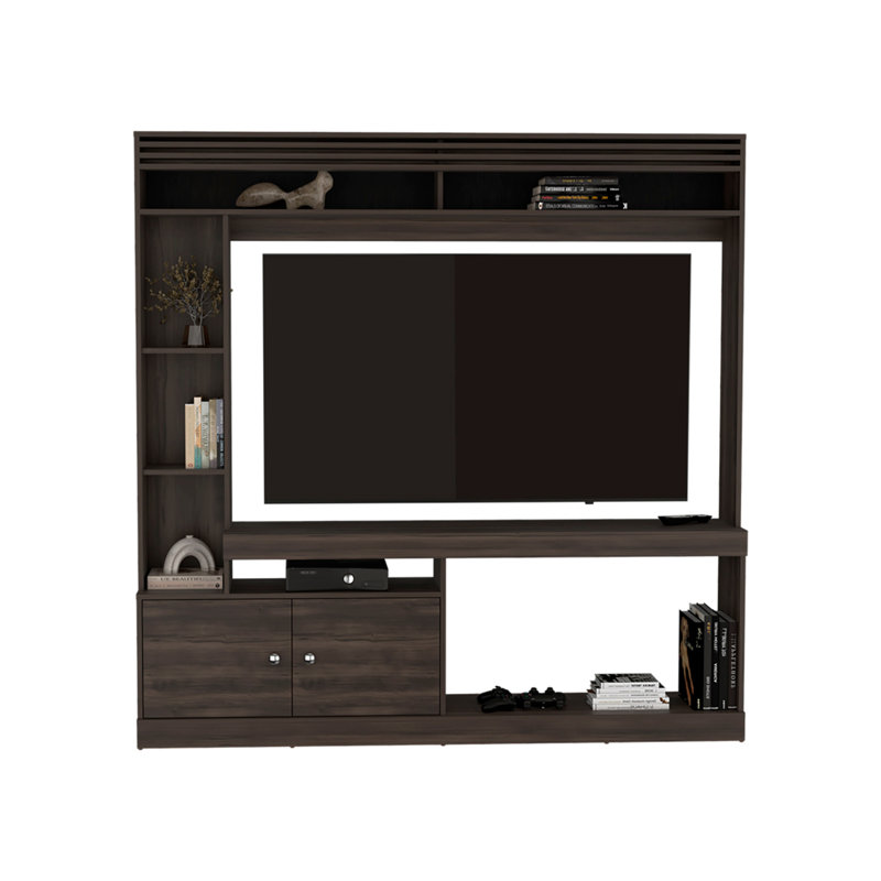 Meuble audio-vidéo Flagler, noyer foncé