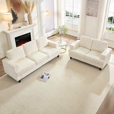 Modern 2-piece Sofa Set - Livingroom Sofa Set with Sofa and Loveseat For Small Space by Ebern Designs