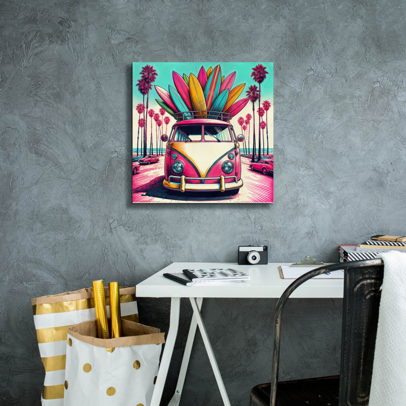  'California Surf' by Rey Klimt Canvas Wall Art, 18" x 18"