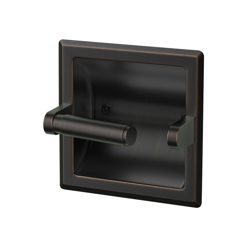 Porte-papier hygiénique encastré, Bronze huilé