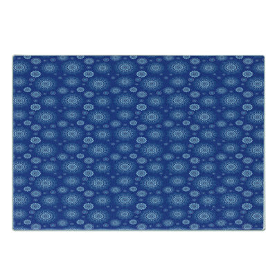 East Urban Home Glass Blue Mandala Cutting Board