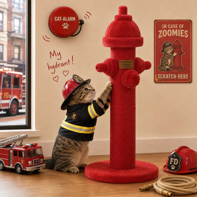 Fire Hydrant Sisal Vertical Cat Scratching Post