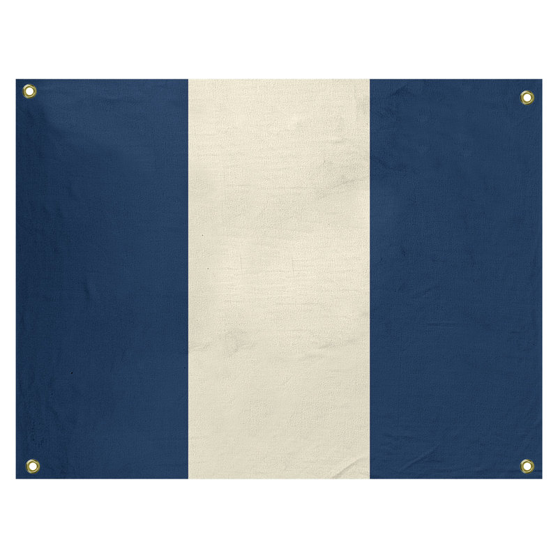 Tapisserie de polyester Baltimore, Seattle, H 59 po x l 80 po x P 1 po, Bleu marine / crème / bleu marine