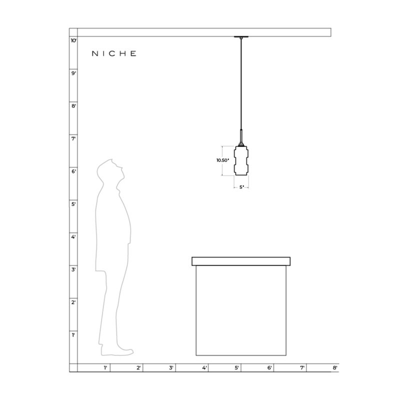 Muralla 1 - Light LED Pendant, Condesa