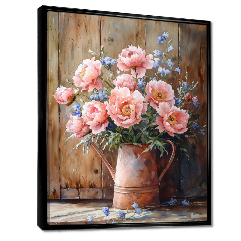 Country Bloom Peony Bouquet I - Pivoines, reproductions encadrées, H 40 po x l 30 po, Impression encadrée sans passe-partout