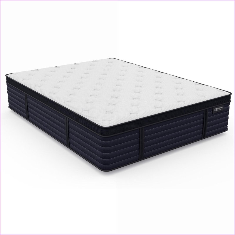 Mattress 14.5” Medium Feel Latex Hybrid with Cool-Touch Euro-Top, Greenguard Gold Certified | Twin | Foam+Spring, Twin