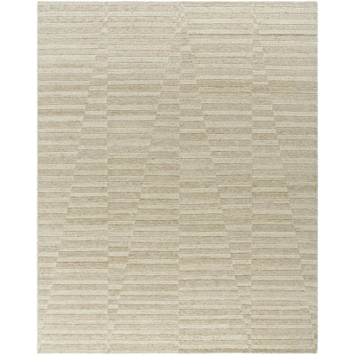 Knoxville Hand Knotted Wool Vintage Look Area Rug in Beige
