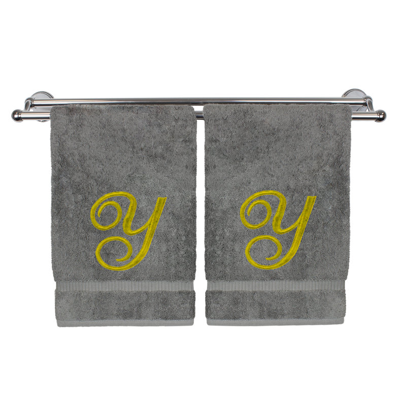Super Plush Hand Towel, Gray/Gold, Y