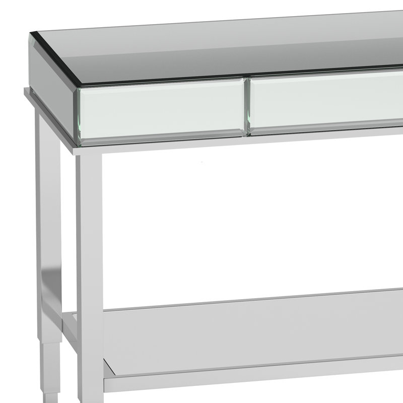 Noelle 47.5'' Glass Top Console Table, Chrome