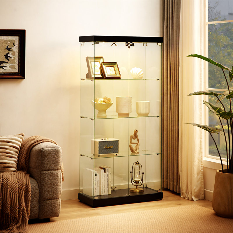 Vitrine à 4 niveaux en verre