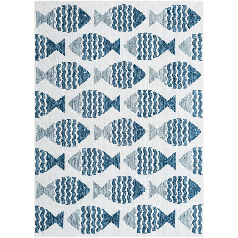 Tapis contemporain bleu marine Daitzman, Rectangle 7 pi 1 po x 10 pi