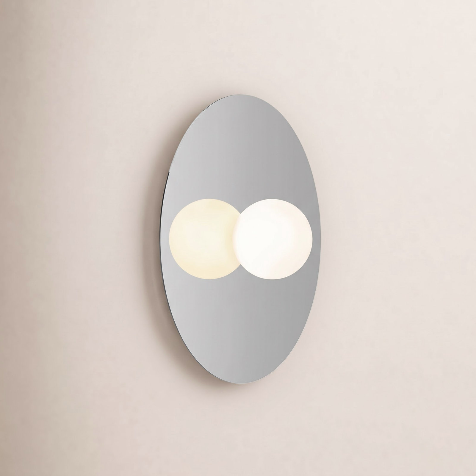 Bola Disc Single Light Flush Mount, Chrome, 6.5" H x 18" W x 18" D