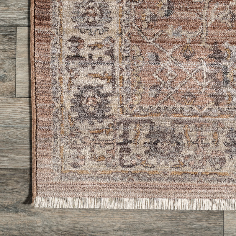 Tapis persan traditionnel à franges Sorsha, Rectangle 4 pi x 6 pi