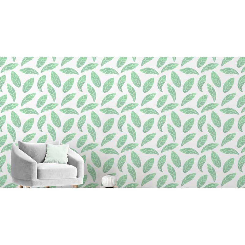 Panneau de papier peint adhésif Deletta, l 24 po x L 120 po, Vert clair