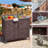 Dark Brown Outdoor Kitchen Island, 39.4-Inch With Sink Faucet Backsplash, Four-Wheel Design, Specifically For Pizza Making.