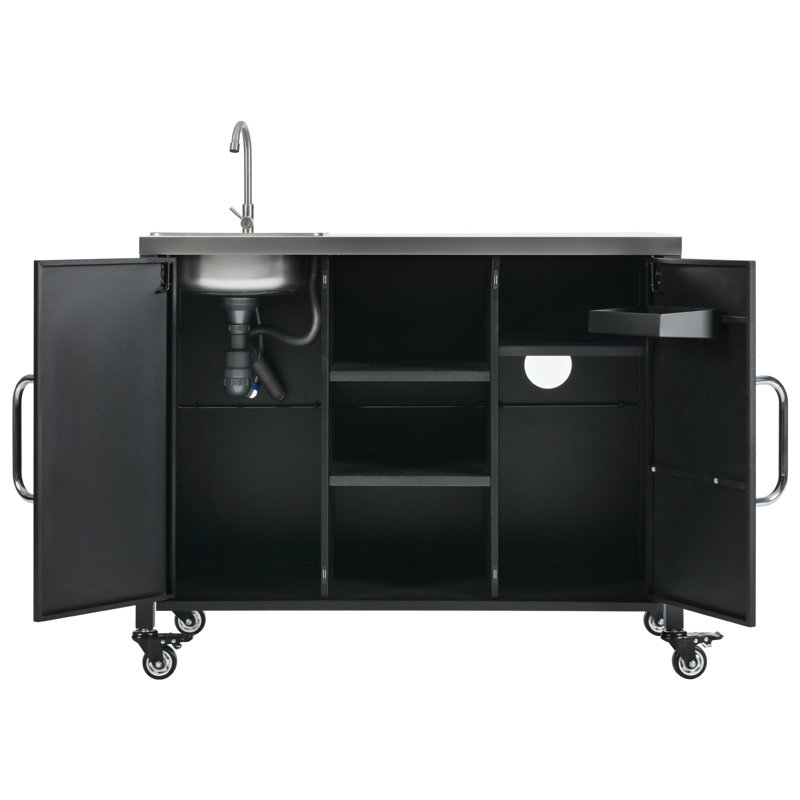 Îlot de cuisine avec évier 55,5 "