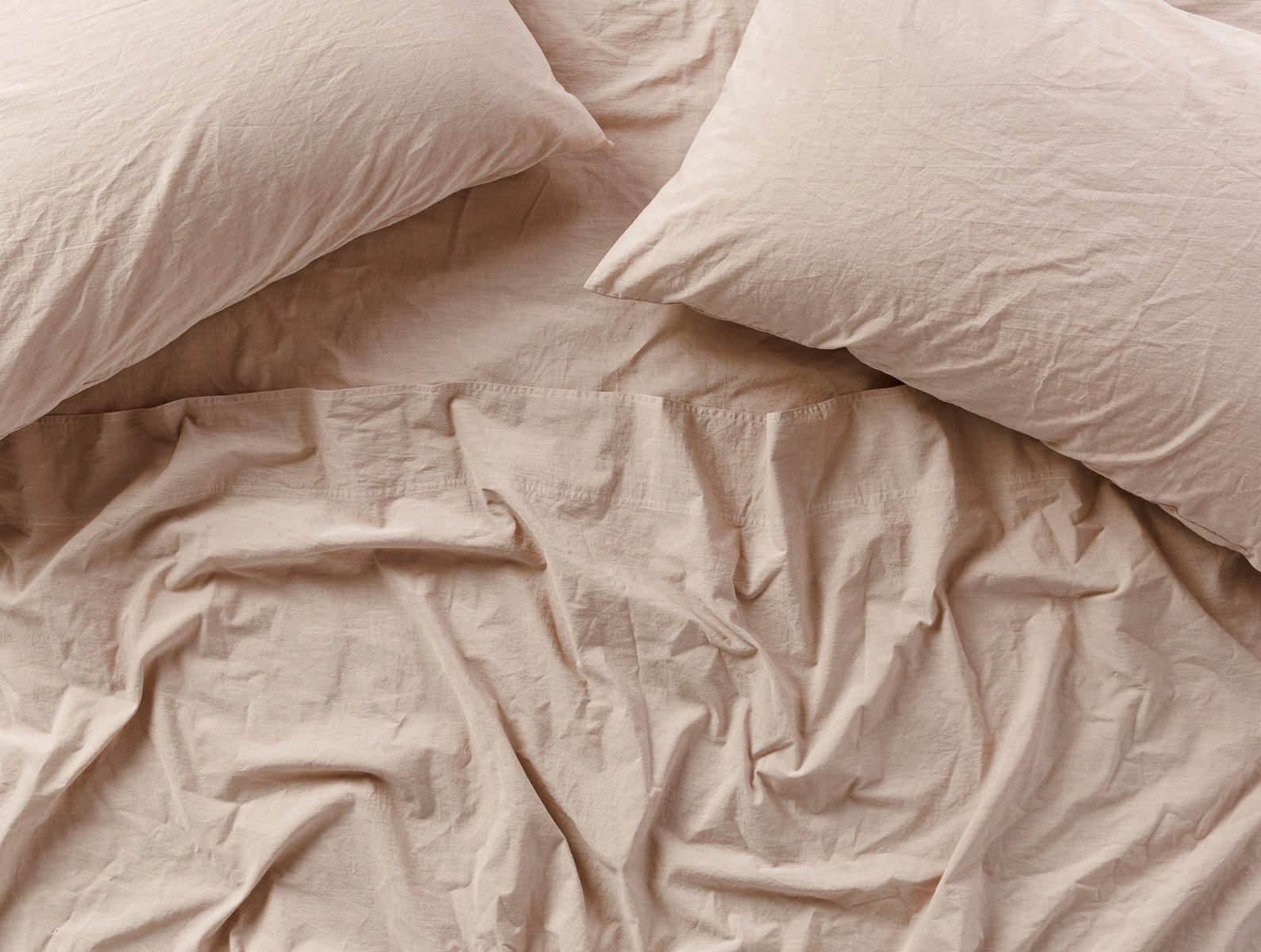 Crinkled 100% Cotton Percale Fitted Sheet, Hazel Chambray, California King Fitted Sheet