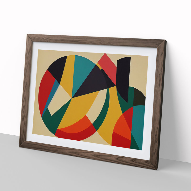 Futuristic - Single Picture Frame Print, 25cm H x 34cm W x 2cm D, Walnut
