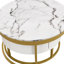 Table basse gigogne ronde moderne avec tiroirs, blanche