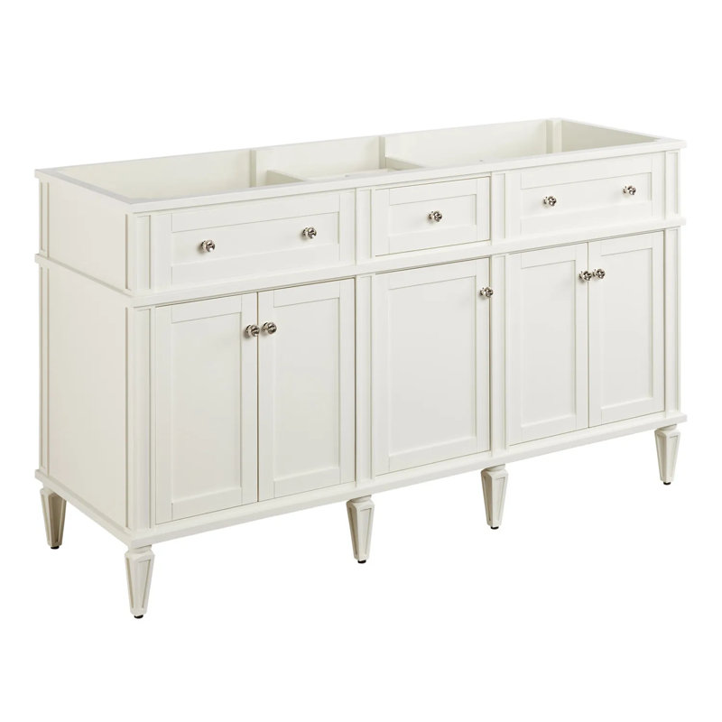 60" Elmdale Double Bathroom Vanity Set with Oval Undermount Sinks, 8" Widespread, Carrara Marble, Antique Brown