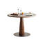 Table de salle à manger ronde en noyer et en pierre frittée noire-1519423779