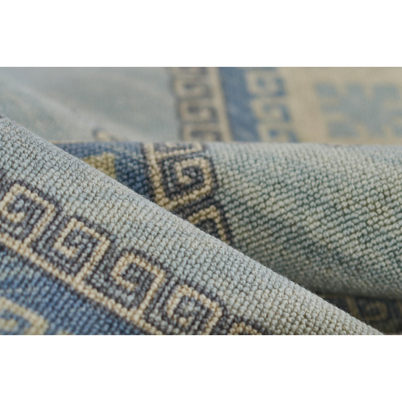 Aldona Blue and Brown Oriental Wool and Synthetic Rug