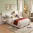Chenille Upholstered Platform Bed with Built-In Nightstands and 2 Storage Drawers-479620779-479620777