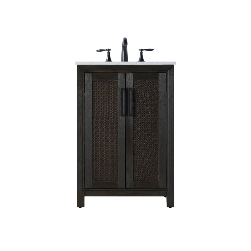 24 inch Single Bathroom Vanity, Chocolate Oak